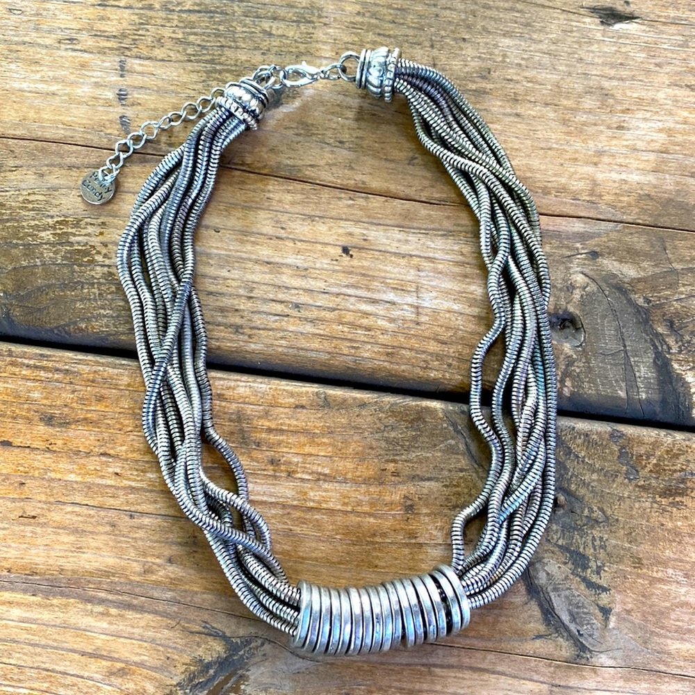 Penny Candy Multi Strand Antique Silver Necklace